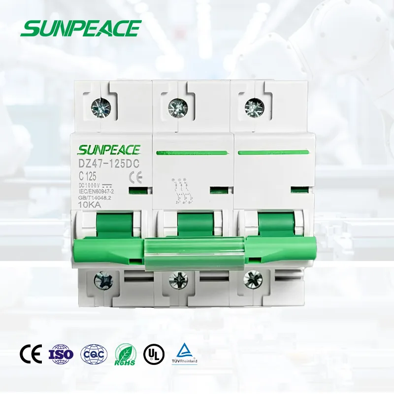 DC AC MCB 3P 125A miniature circuit breaker for Photovoltaic PV/Solar System