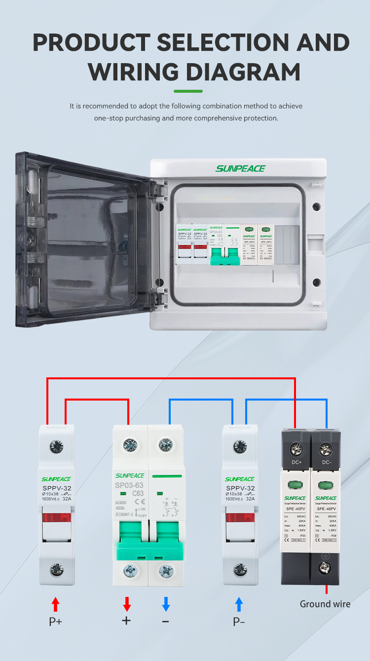 Manufacturer Factory Price OEM ODM Solar DC PV 1P T2 20KA 40KA DC SPD surge protector device 6 Manufacturer Factory Price OEM ODM Solar DC PV 1P T2 20KA 40KA DC SPD surge protector device 6