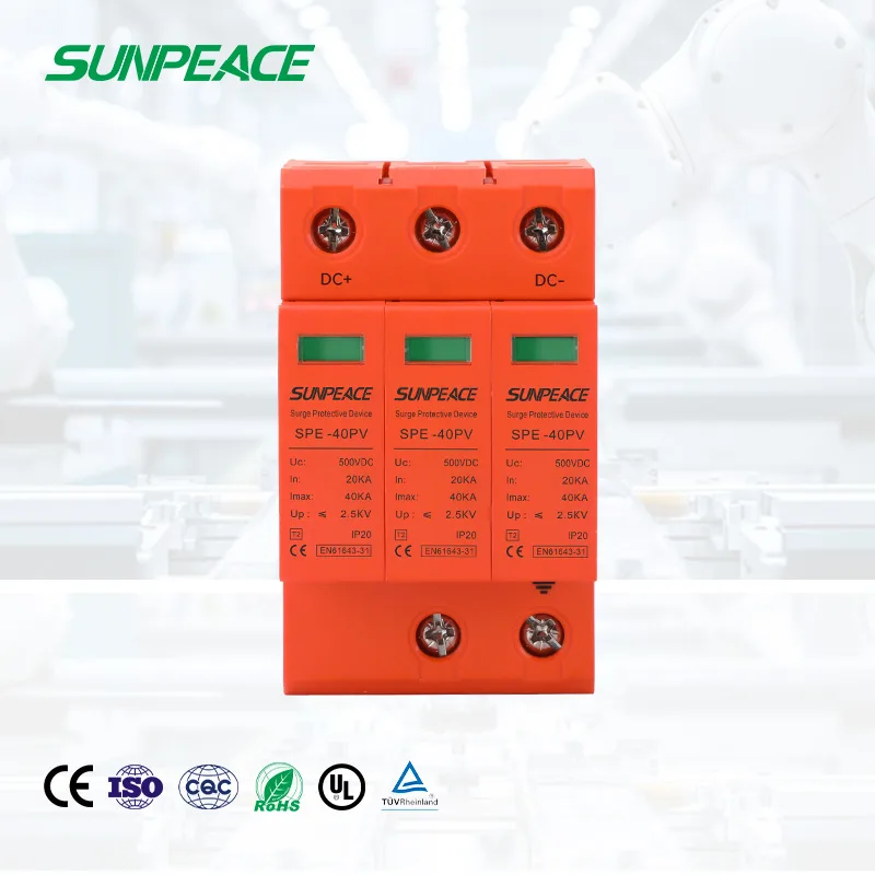 Manufacturer Factory Price OEM ODM Solar DC PV 3P T2 20KA 40KA DC SPD surge protector device