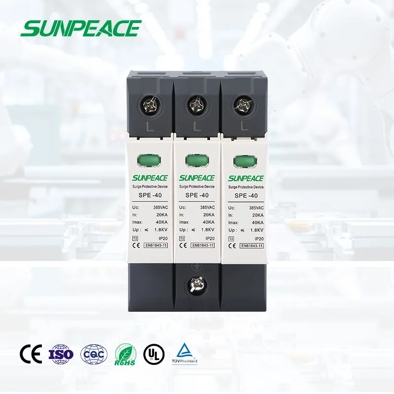 Manufacturer Factory Price OEM ODM Solar AC PV 3P T2 20KA 40KA DC SPD surge protector device