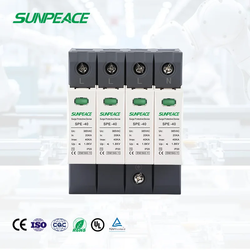 Manufacturer Factory Price OEM ODM Solar AC PV 4P T2 20KA 40KA DC SPD surge protector device