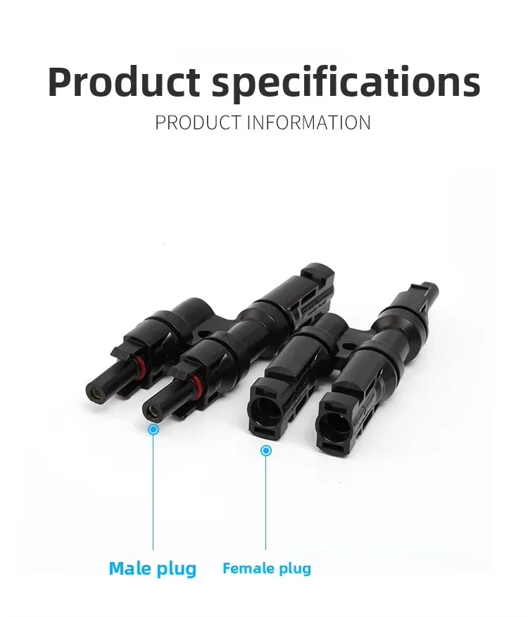 T-type T3 Solar Photovoltaic Connectors Male Female 4 T-type T3 Solar Photovoltaic Connectors Male Female 4