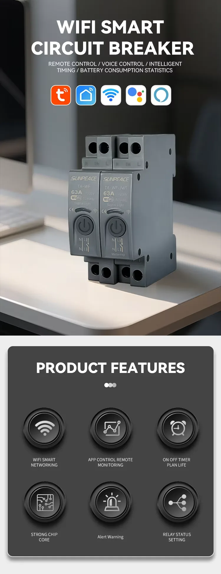 WIFI MCB miniature circuit breaker 63 Amp 1