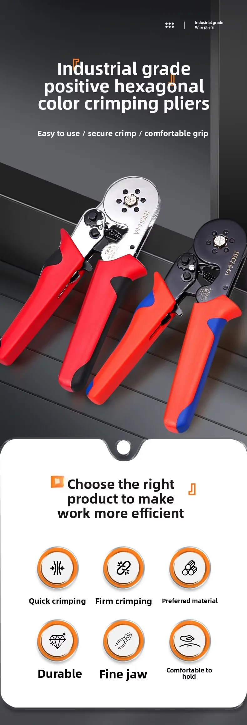 HSC8 6-6A Terminal Crimping Pliers Tool 1 HSC8 6-6A Terminal Crimping Pliers Tool 1